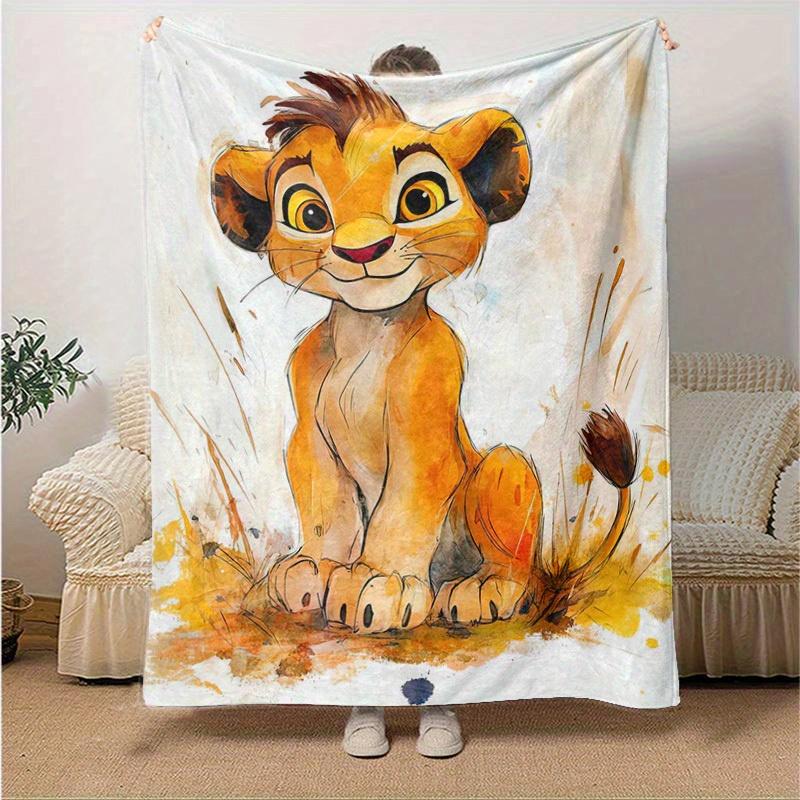 

1PC Seasonal Universal Lion King Simba Blanket, Perfect for Home Decoration, Soft Flannel Throw Blanket, Versatile & Cozy for Bedroom, Living Room, Tr 130x150cm