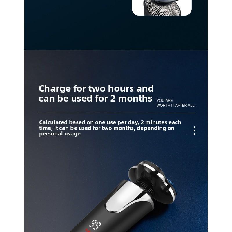 Electric Shaver with Intelligent High-power LCD Display, Rechargeable, Full-body Water-washable Beard Trimmer