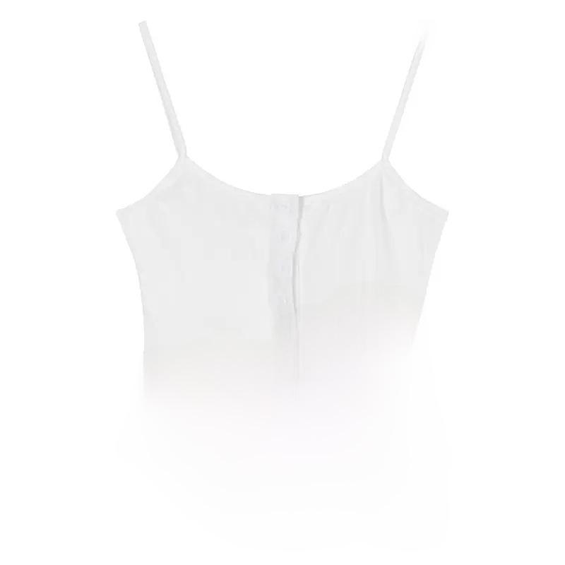 Elegant Women's Spring Camisole: Irregular Sleeveless Vest with Button Top and Beautiful Back Design, Slim Fit