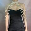 Handmade Layered Pearl-Style Body Chain Women Beach Party Fashion Shoulder Necklace