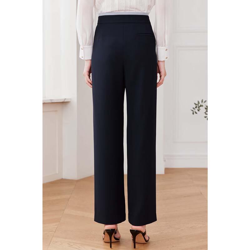 JESSIE Women's High-Waist Wrinkle-Resistant Twill Wide-Leg Trousers