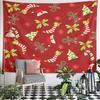 Deep Red Gingerbread Pattern Tapestry Wall Hanging Christmas Baking Decor for Bedroom Living Room Cozy Gift