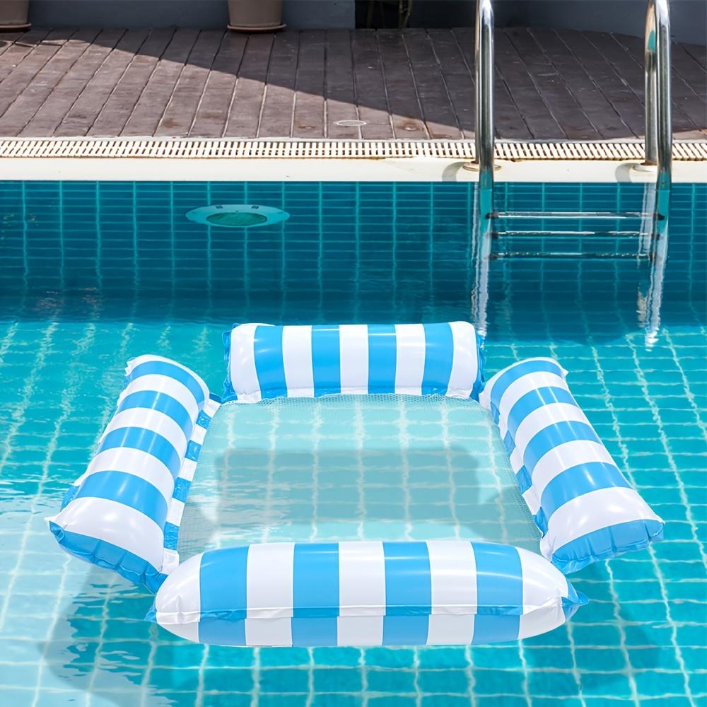 

Inflatable Water Hammock Swimming Pool Floating Bed Foldable Summer Lounger Chair for Adult Beach Vacation Party 120*120cm светло-синий