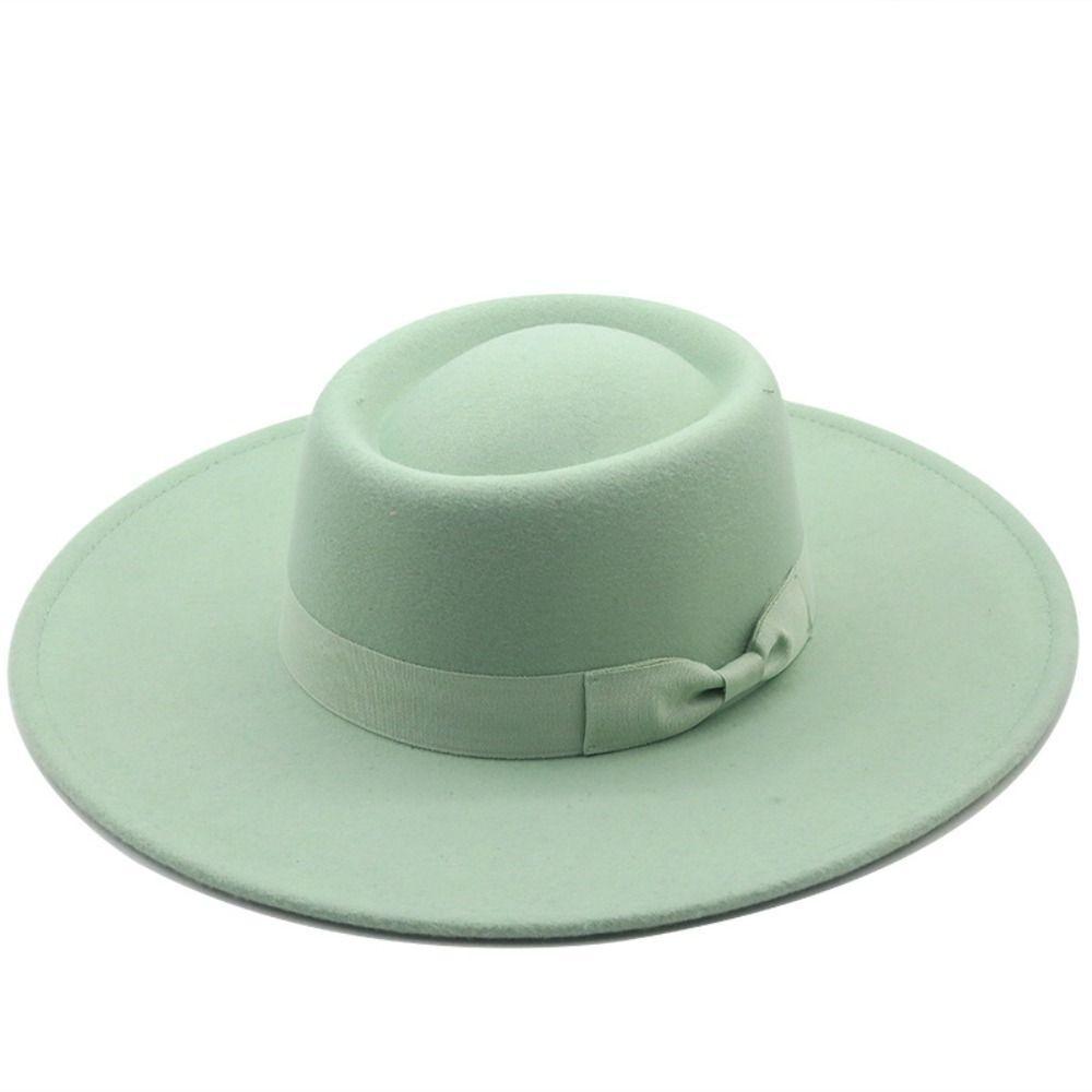Damen Vintage Elegant Derby Fedora Bowler Hut Breiter Rand 100% Polyester Sport Outdoor Angeln Party