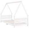 Vidaxl Children's Bed Frame, White, 90X200 Cm, Pine Wood
