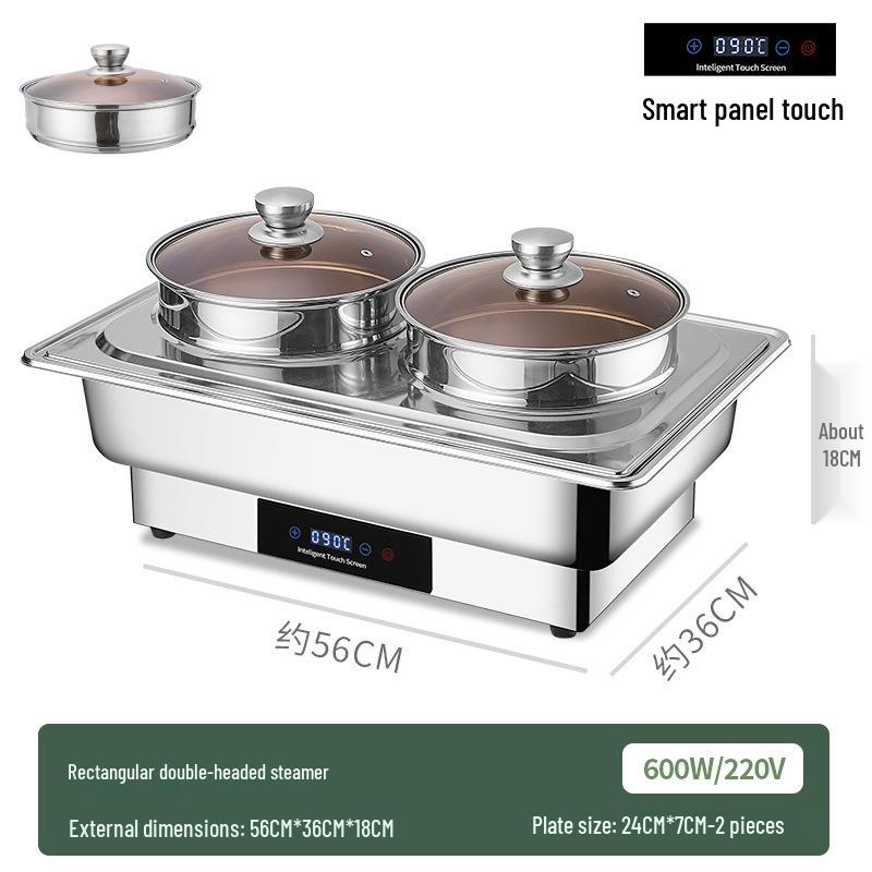Stainless Steel Self-Serve Buffet Warmer with Transparent Flip-Top for Restaurants & Hotels