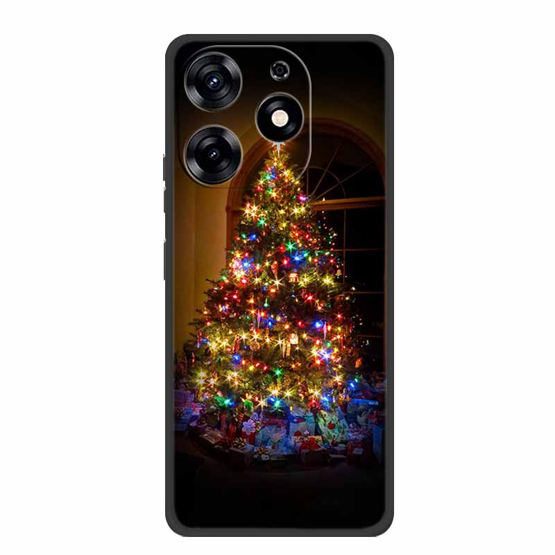 For Tecno Spark Go 2024 Case Merry Christmas Xmas Black Silicon Soft Back Cover Case For Tecno Spark 10 Pro 10C Pop 8 Phone Case