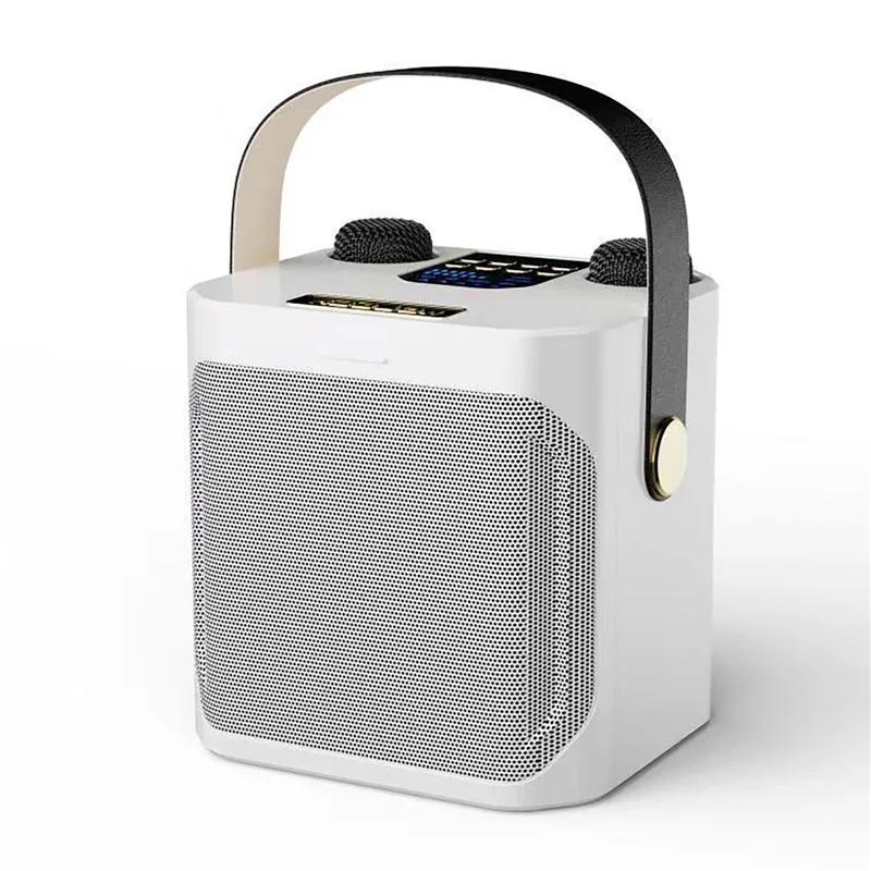 High Power Karaoke Machine Portable Wireless Bluetooth 5.0 Speaker System With Dual Microphone Home TV KTV Set Support TF Card