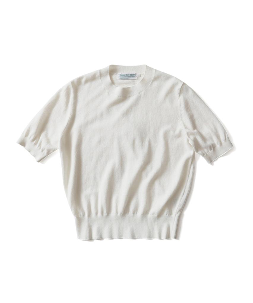 THOMASMORE Linen Cotton Half Knit - White Linen