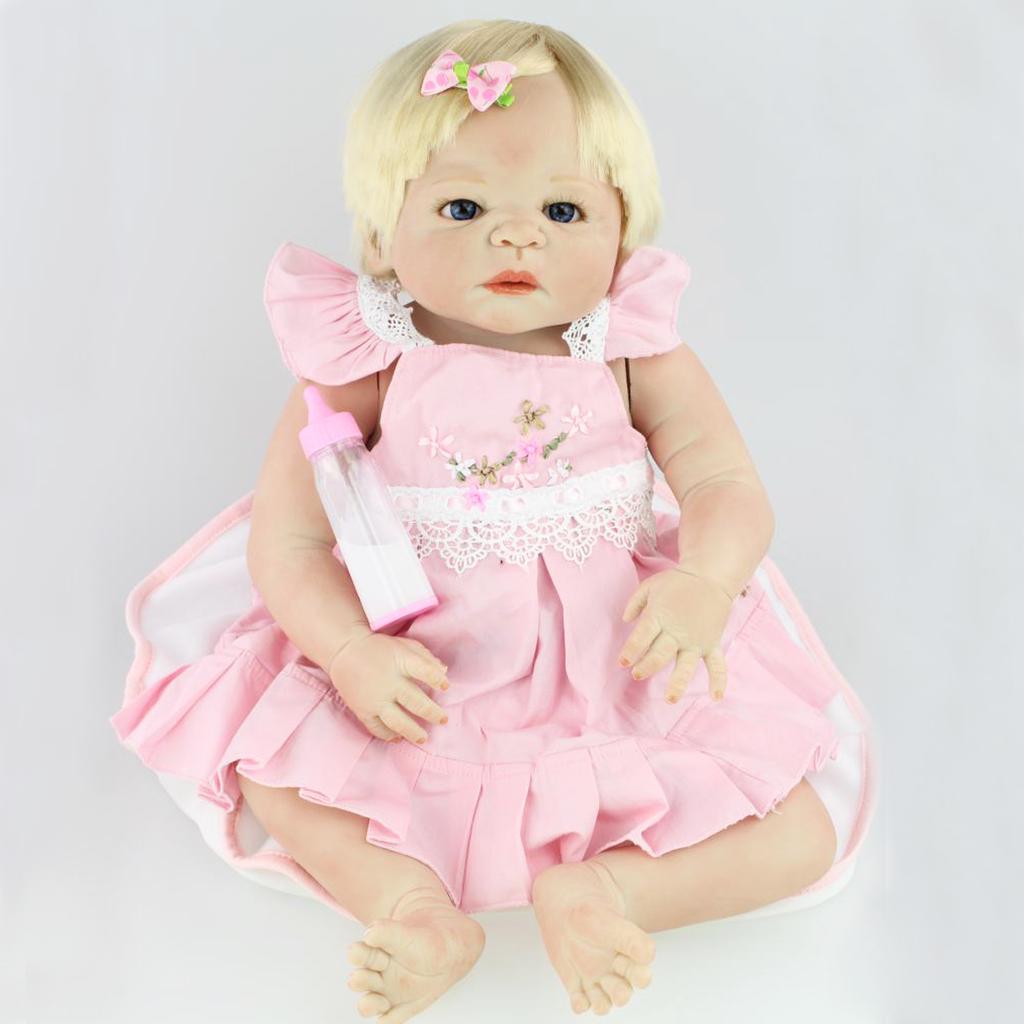 23'' Reborn Silicone Handmade Lifelike Baby Doll Realistic Newborn Gift +Clothes
