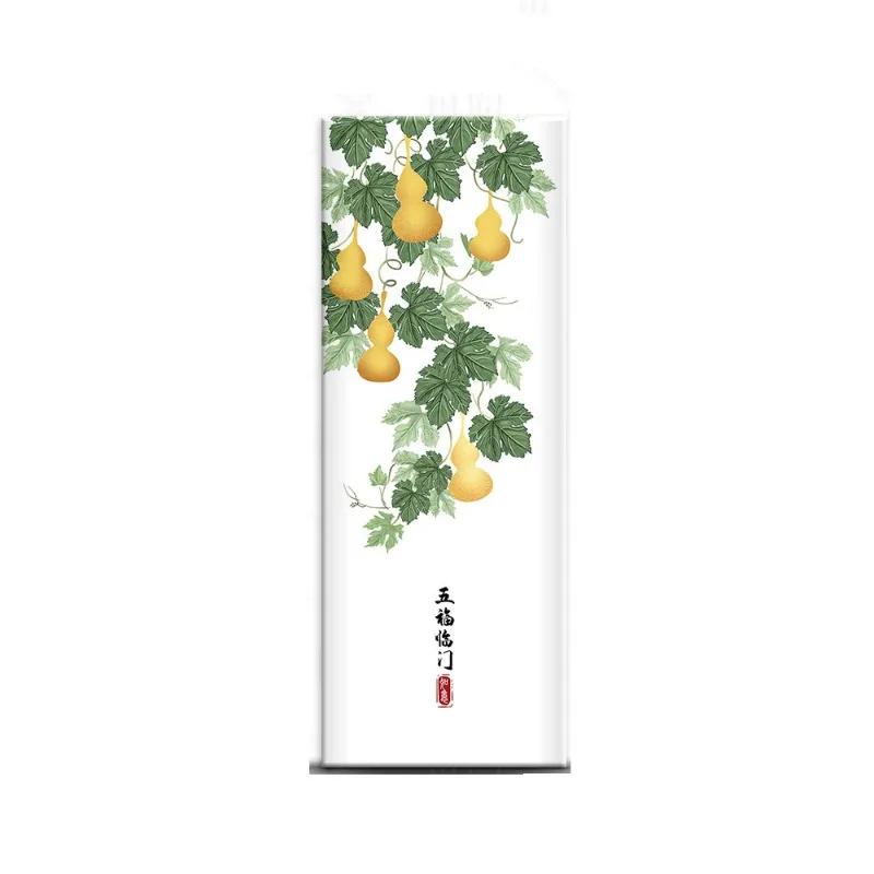Chinese Style Refrigerator Door Sticker Self Adhesive Waterproof 3D Wallpaper Fridge Door Wrap Mural Cover Home Kitchen Decor