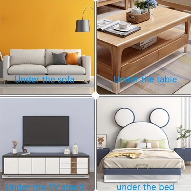 8pc Adjustable Gap Blockers & Nano Glue Anti Pet Under Bed Sofa Shelf Separators Safety Baffles Furniture Prevent Items Slipping