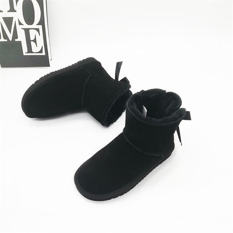 Fashion 2024 Ankle Boots Brand Women Snow Boots Genuine Cowhide Leather Waterproof Winter Boots Warm Thick Plush