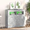 Vidaxl Cabinet With LED Lighting, Concrete Gray, 80 X 35 X 75 Cm
