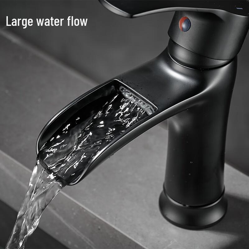 MDNG Black Waterfall Countertop Basin Faucet