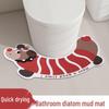 Fumede Cartoon Dachshund Absorbent U-shaped Toilet Mat