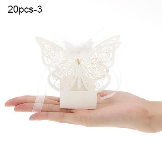 20 ks elegantních vyřezávaných bonboniér se stuhami na narozeninovou svatbu