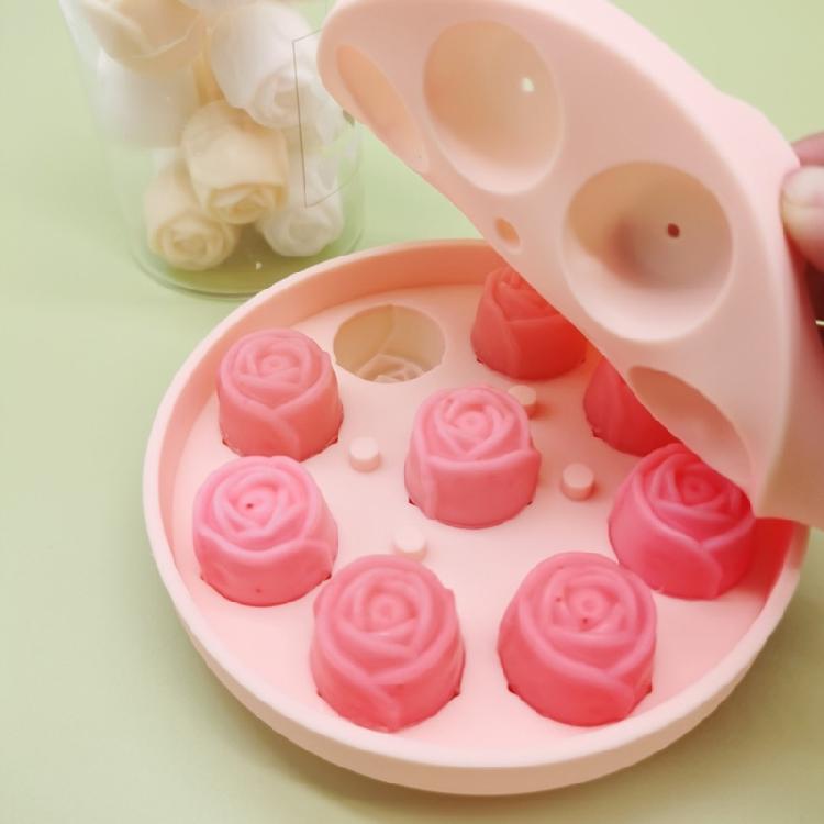 3D Rose Ice Molds Peach Shape Ice Cubes Tray Easy To Release Suitable for Whiskeys Cocktails