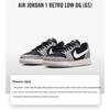Air Jordan 1 Retro Low OG GS Black Cement Kids Sneakers Muslin Tech-Grey White CZ0858-001