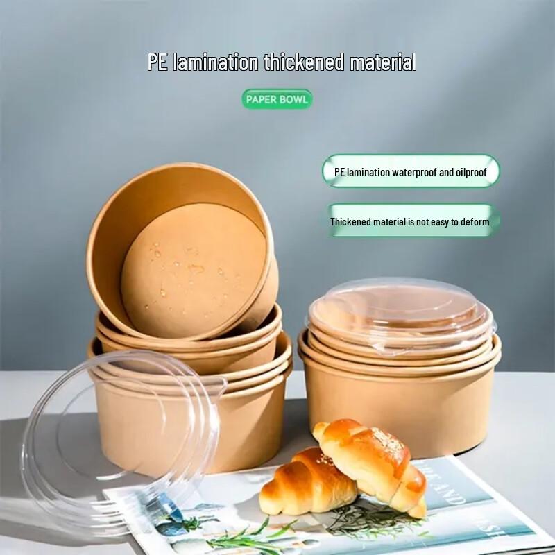Disposable Round Kraft Paper Food Bowl