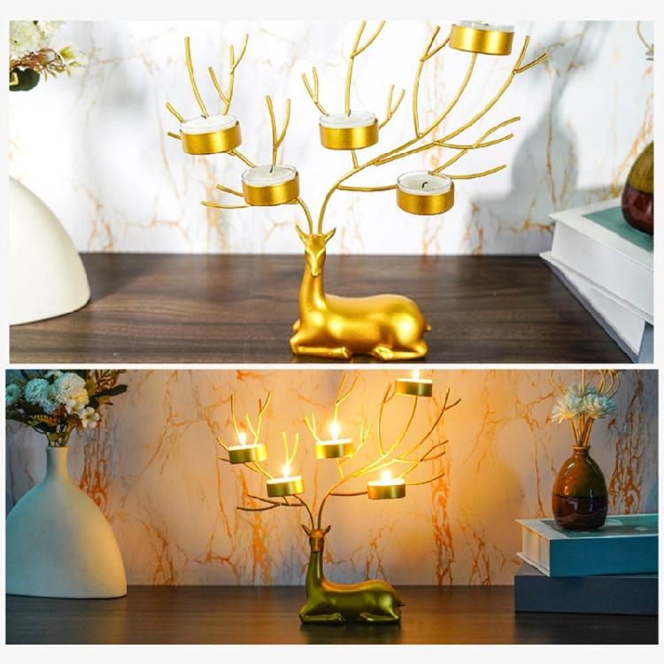 Iron Deer Candle Holder Christmas Decors Metal Wedding Candlesticks for Desk