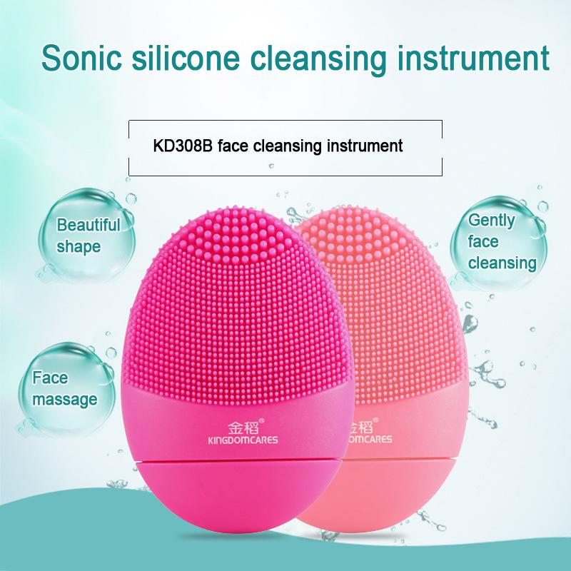 USB Recharge Electric Face Vibration Cleanser Facial Brush Silicone Waterproof Ultrasonic Pore Deep Cleansing Massager Beauty
