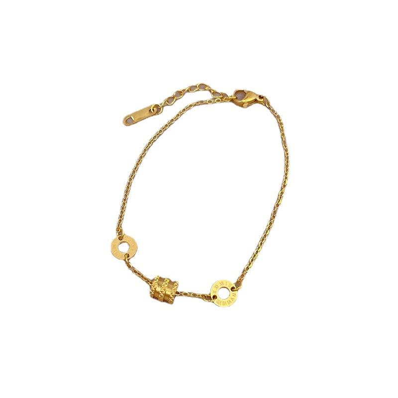 Женский Браслет с Буквами Круглый Маленькая Талия золотой
