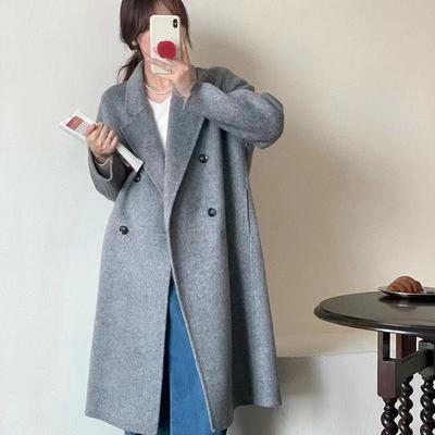 Korean Style Loose Over-the-Knee Wool Coat - Autumn/Winter 2025