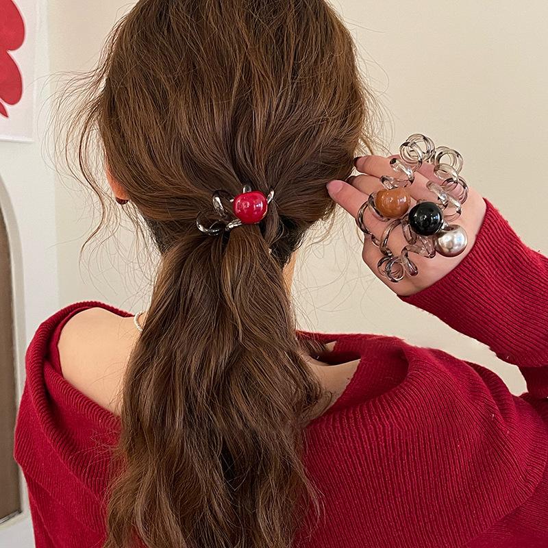 Acrylic Ball Phone Line Hair Band Korean Versatile Headrope High Elasticity Fashion Simple Hair Accessories