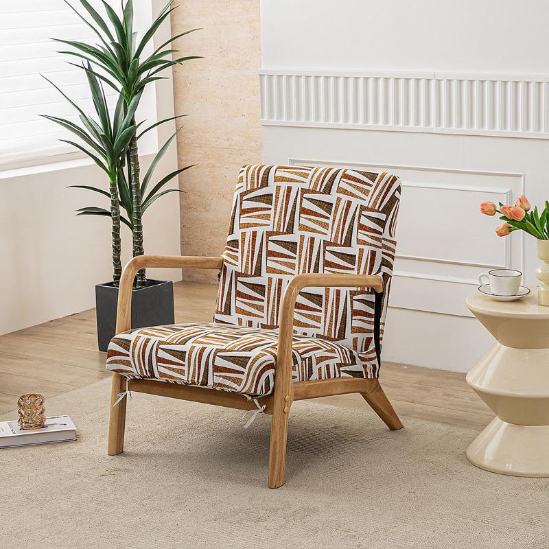 Home Decor Armchair Slipcover Elastic Chair Cover Zipper Stretch Wooden Arm Chair Cover Protector Removable Seat Cover