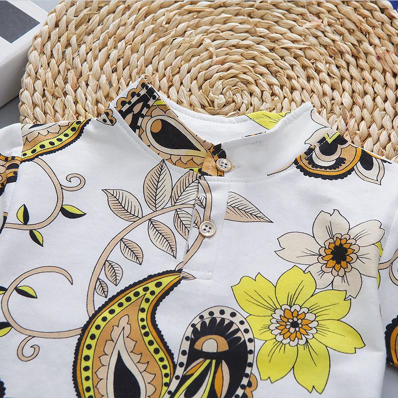 Children's Printed T-shirt Cotton Boy's Polo Shirt Stand Collar Short Sleeve T-shirt Printed Short Sleeve Shirt Trendy Top Korean Style Casual T-shirt