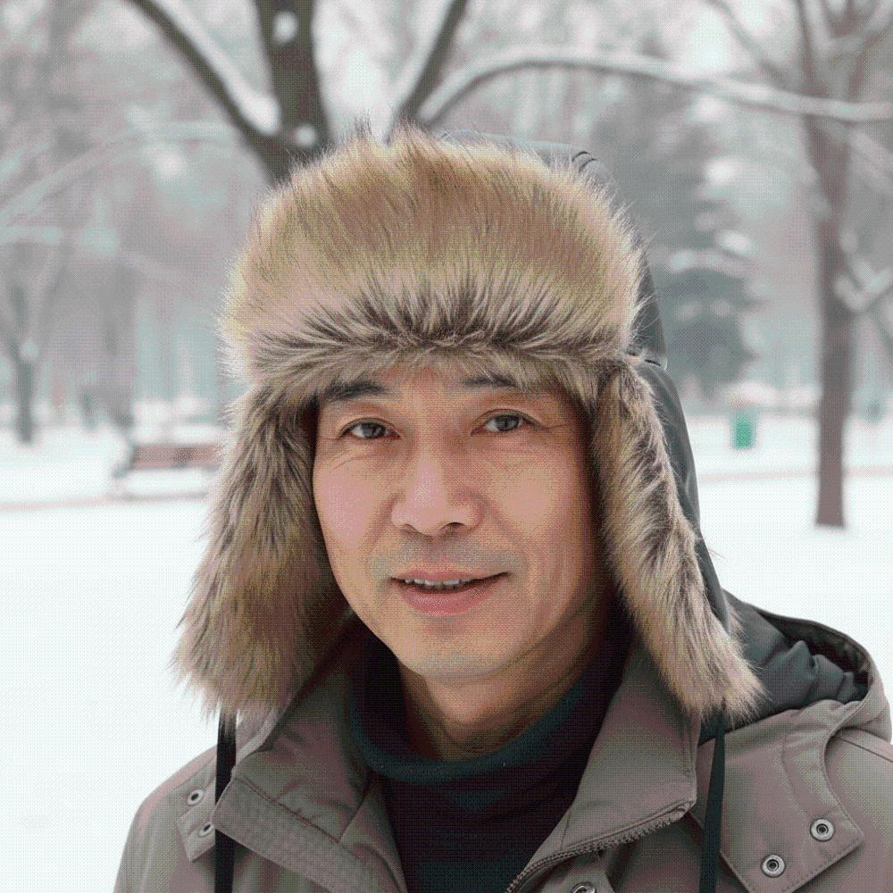 Faux Mink Trapper Hat Men Windproof Protection Winter Snow Hat Earflap Fleece Cap Daily Commute