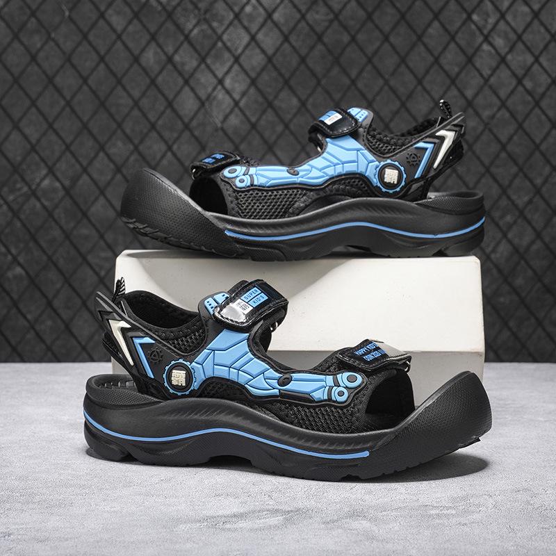 Boys' Non-Slip Sandals 2026 - Mech Style Closed-Toe Beach Shoes for Medium & Large Kids