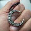 Elegant Celtic Crescent Moon Alloy Pendant Necklace