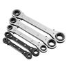 Fully Polished Ratchet Wrench Durable Construction Metric Sizes Double Head Wrench Ring End Flat Design Two-way Ratchet