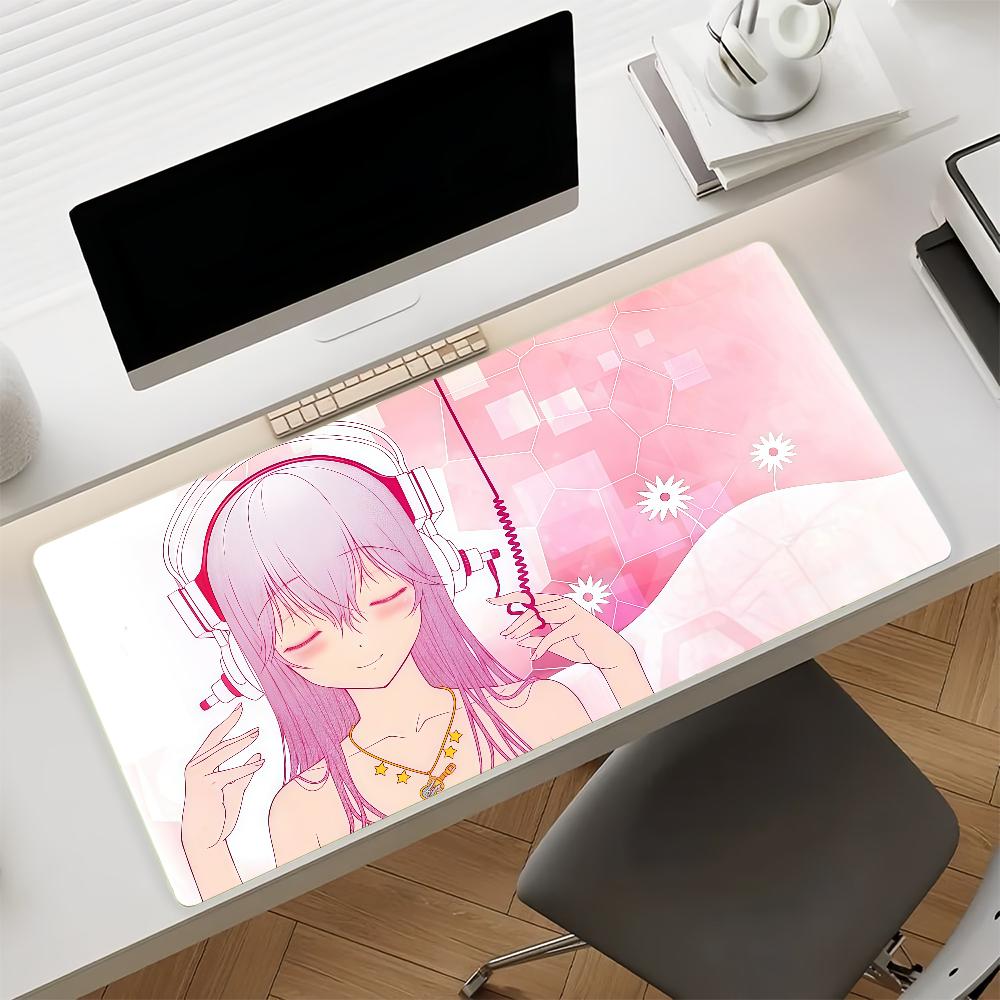 Singer Super S-Sonico-S Mouse Pad Non-slip Rubber Gamer Balance Computer Mat Decoracion Deskmat Laptop Office Large