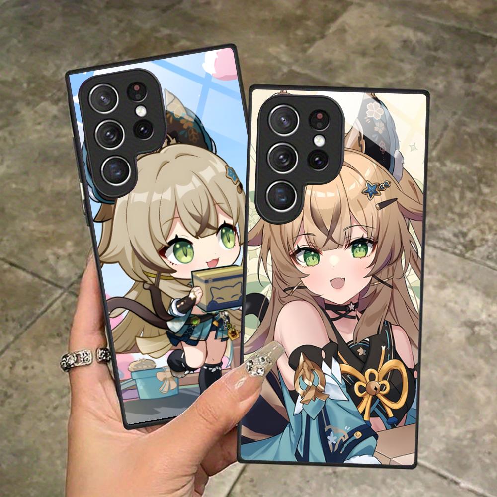 Game GI Kirara Mobile Phone Case for Samsung Galaxy S26 S25 S24 S23 S22 S21 S20 Note20 Plus FE Ultra Glass Colorful Cover Pretty