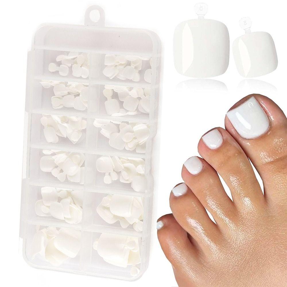 120pcs Artificial Fake Toe Nails Acrylic Toe Nail Tips New False Toenail Tip  Women