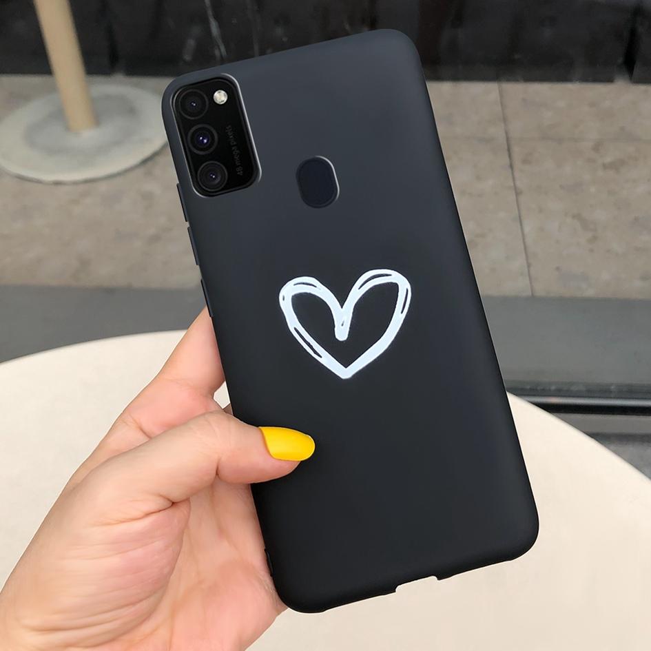 Pro Samsung M21 Pouzdro 6,4 palce Měkký Silikonový Kryt s Srdcem TPU Pro Samsung Galaxy M21 M 21 SM-M215F M215 Zadní Kryt Telefonu Funda