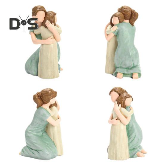 Mutter-Tochter-Figur aus Kunstharz, Mutter-Tochter-Umarmungsstatue, Geburtstagsgeschenk zum Muttertag für Schlafzimmer, Wohnzimmer-Dekor
