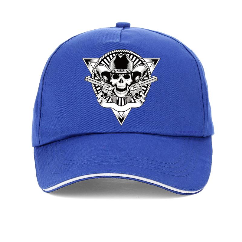 Double Gun Skull Men'S Baseball Cap Punk Style 3D Print Rock Skull Men Cowboy Hat Outdoor Casual Adjustable Snapback Hats Bone