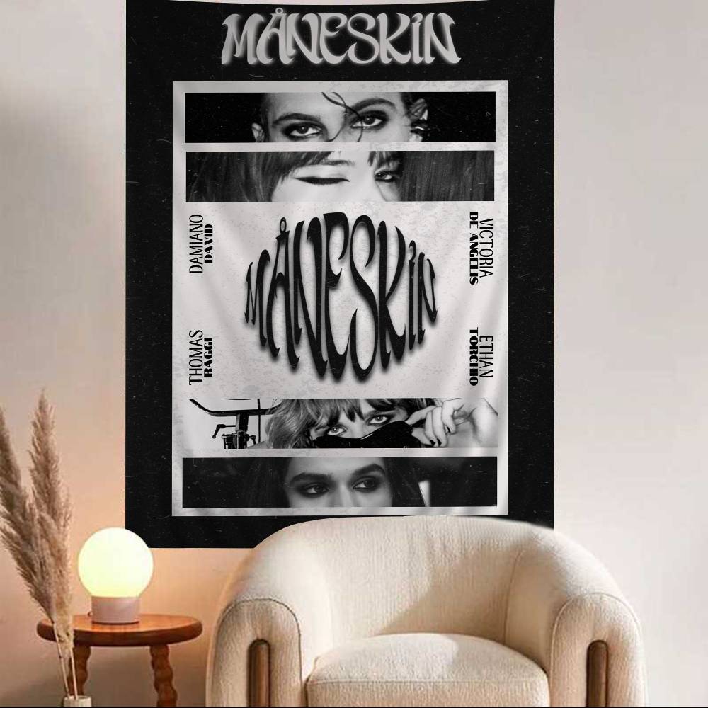 MManeskin Band Chart Tapestry Home Decoration Hippie Bohemian Decoration Divination Wall Hanging Home Decor
