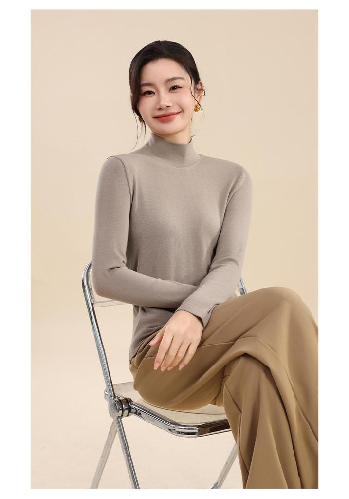 2024 Autumn/Winter Women's High Neck Wool Long Sleeve Slimming Sweater