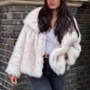 New Autumn and Winter Women's Large Lapel Imitation Fur Warm Coat Imitation Fox Plush Coat Tops