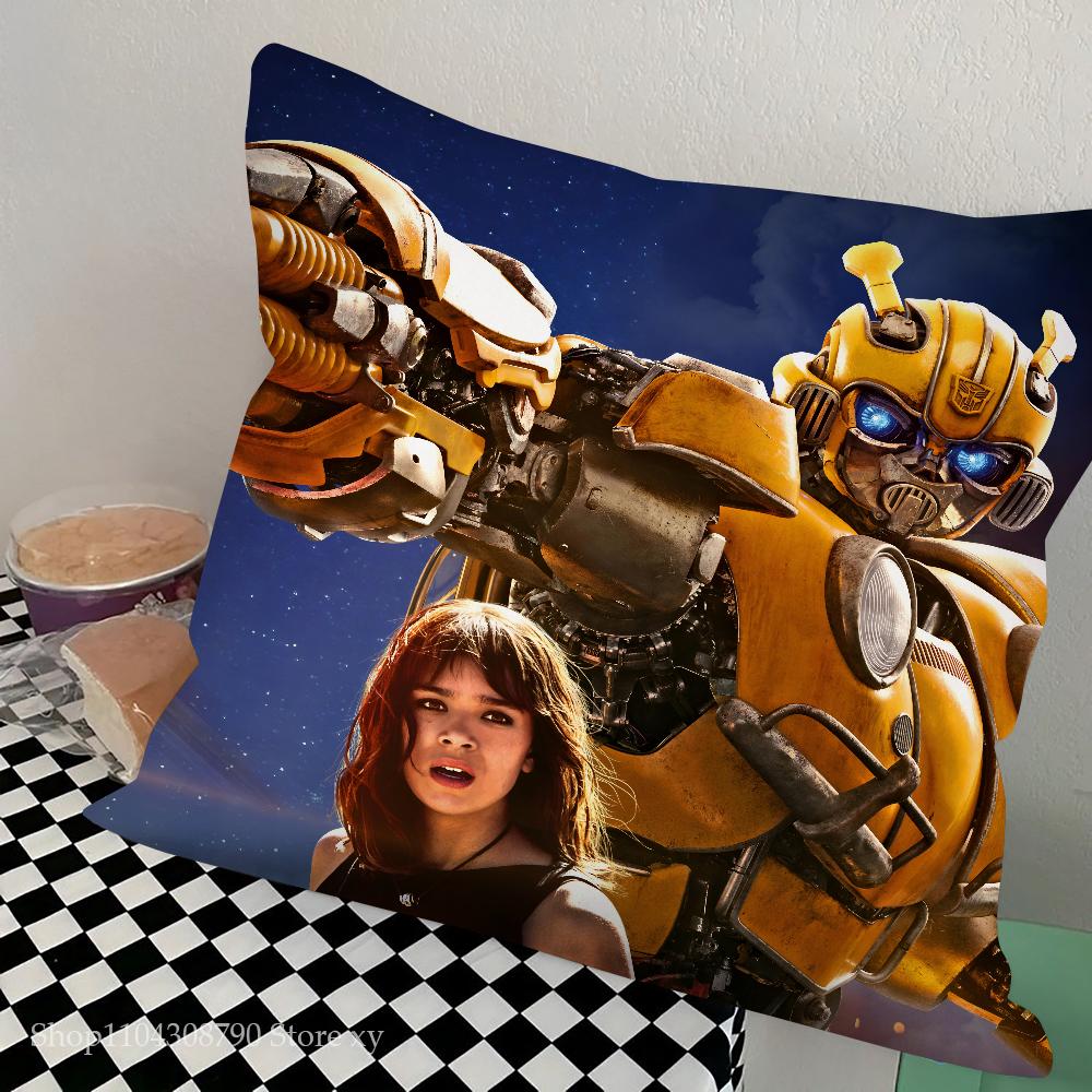 Anime Movie B-Bumblebee Pillow Case Square Pillow Bedroom Sofa Leisure Comfort Cushion Car Living Room Home Decoration