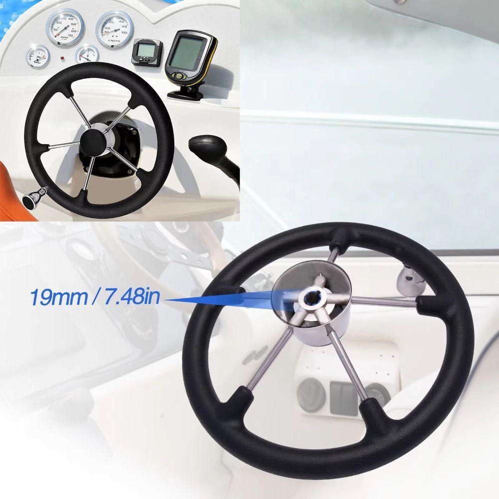 Black Foam Grip Boat Steering Wheel Non-directional 3 Spoke Steering Wheel  Boat Use