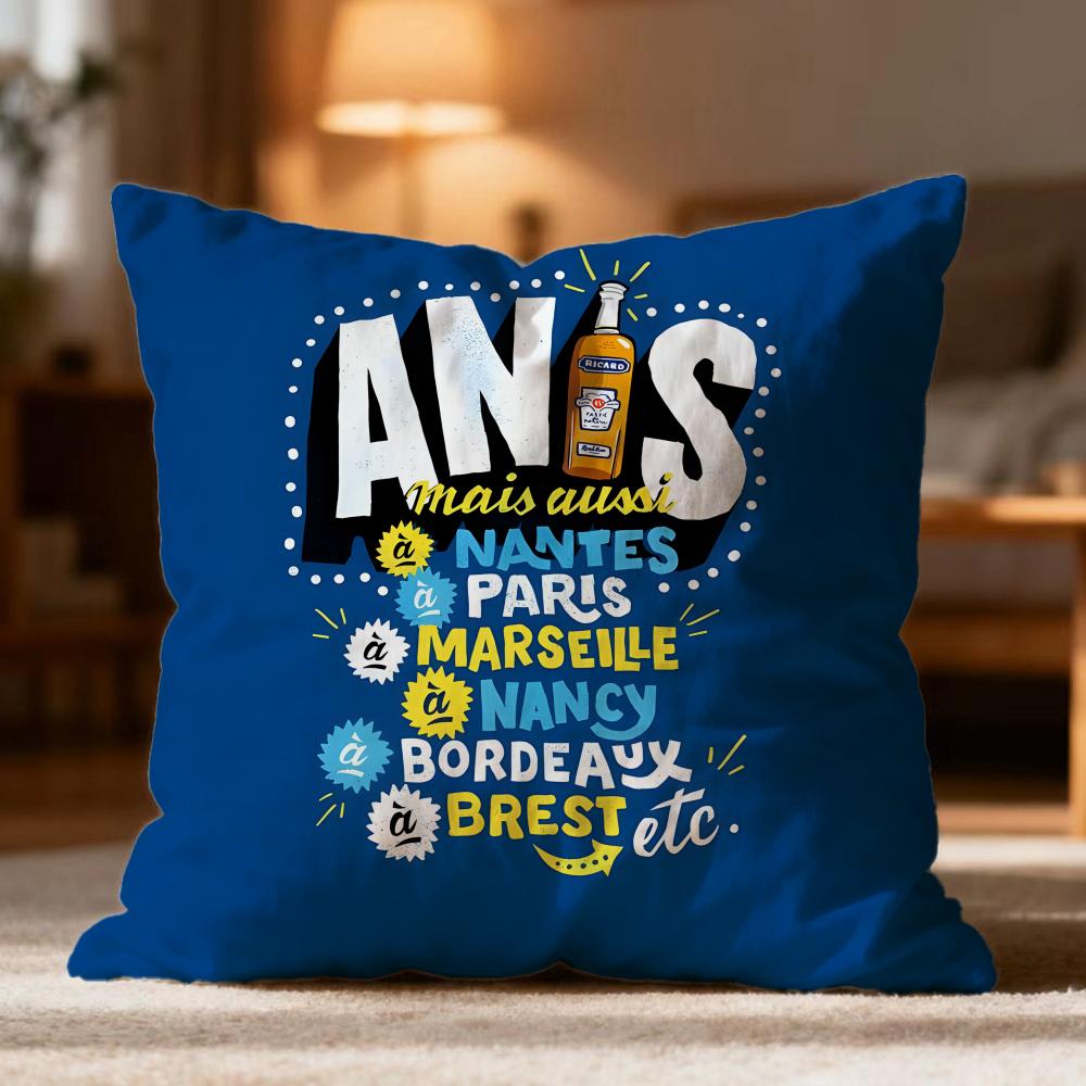 Popular R-RRicard Cushion Cover Soft Washable Pillow Case Multi-Scene for Couch Bed Travel Office Use