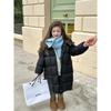 Kids Casual Korean Style Loose Thick Mid Length Hooded Warm White Duck Down Jacket