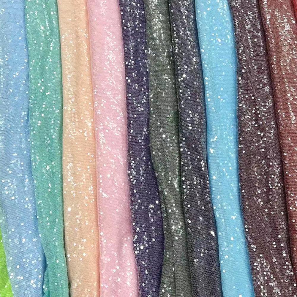DIY 5mm Dichtes Glitzerstoff Pailletten Besticktes Perlen Spitzenmaterial Netz Funkelnder Stoff Hochzeits-Abendkleider