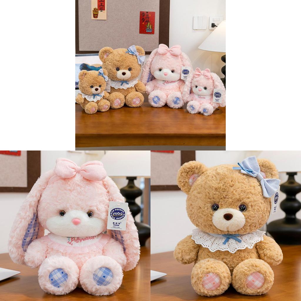 Plush Bear Toy For Kids Soft Short Plush Animal Gift For Birthday Present